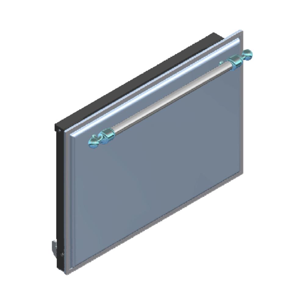 Ilve EG9622002000808 Ilve Parts Eg9622002000808 Uov 60 Solid Oven Door With Triple Glass, In Stainless Steel, Chrome Trim