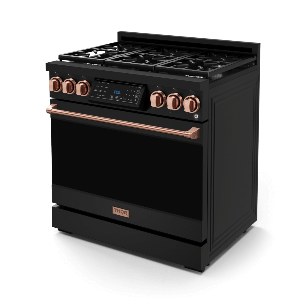 Thor Kitchen RSG36BLPRSG 36 Inch Professional Lp Range With Tilt Panel Touch Control In Black/Rose Gold Gordon Ramsay Series - Rsg36Blp-Rsg