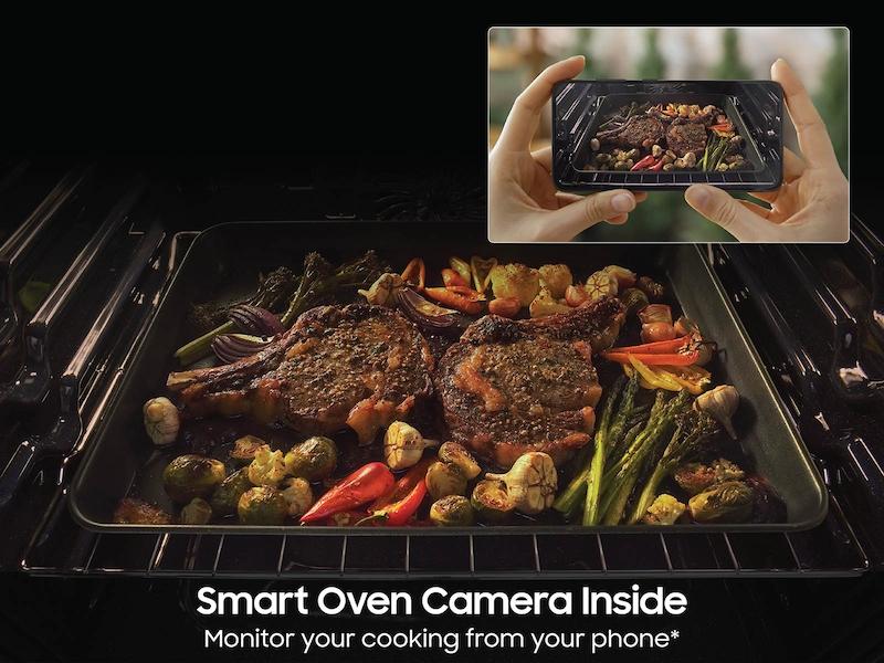 Samsung NSG6DG8700SR Bespoke 6.0 Cu. Ft. Smart Slide-In Gas Range With Smart Oven Camera & Illuminated Precision Knobs In Stainless Steel