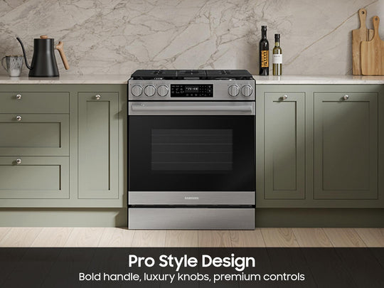 Samsung NSG80H60SR Bespoke Smart Slide-In Gas Range Pro Style Design Air Fry Max True Convection