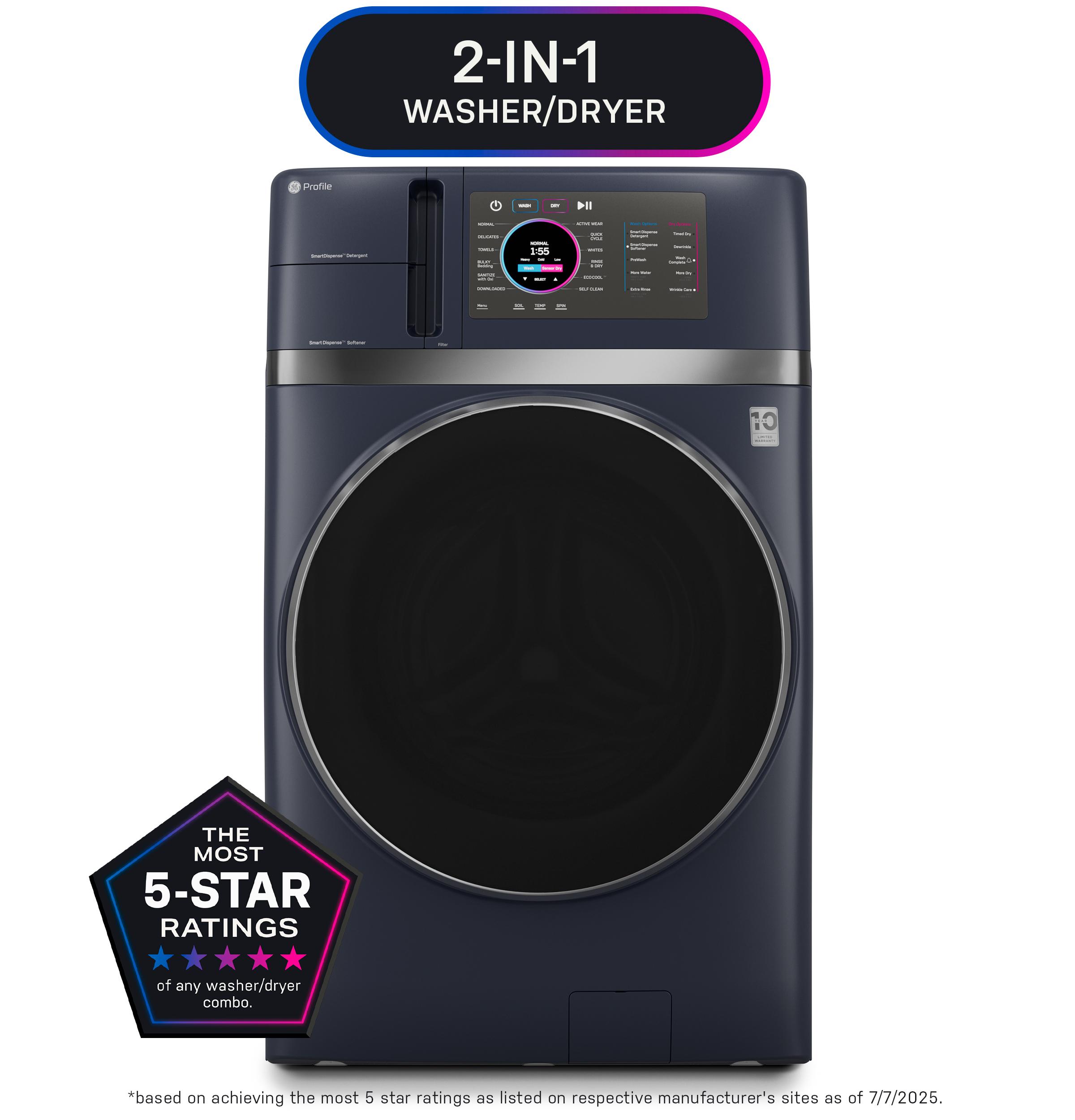 Ge Appliances PFQ97HSPVRS Ge Profile™ Energy Star® 4.8 Cu. Ft. Capacity Ultrafast Combo With Ventless Inverter Heat Pump Technology Washer/Dryer
