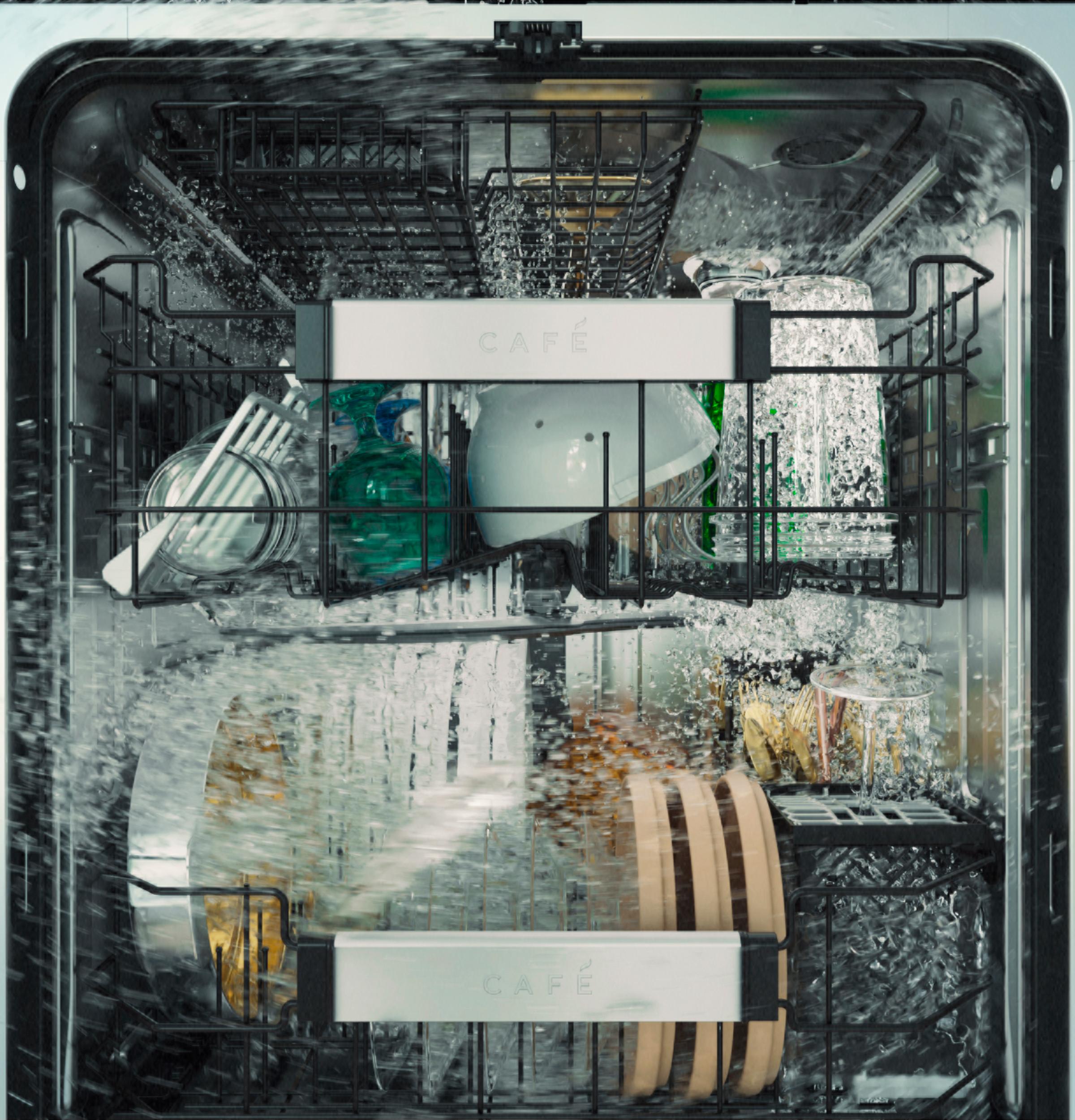 Cafe CDT858P2VS1 Café™ Customfit Energy Star Stainless Interior Smart Dishwasher With Ultra Wash Top Rack And Dual Convection Ultra Dry, 44 Dba