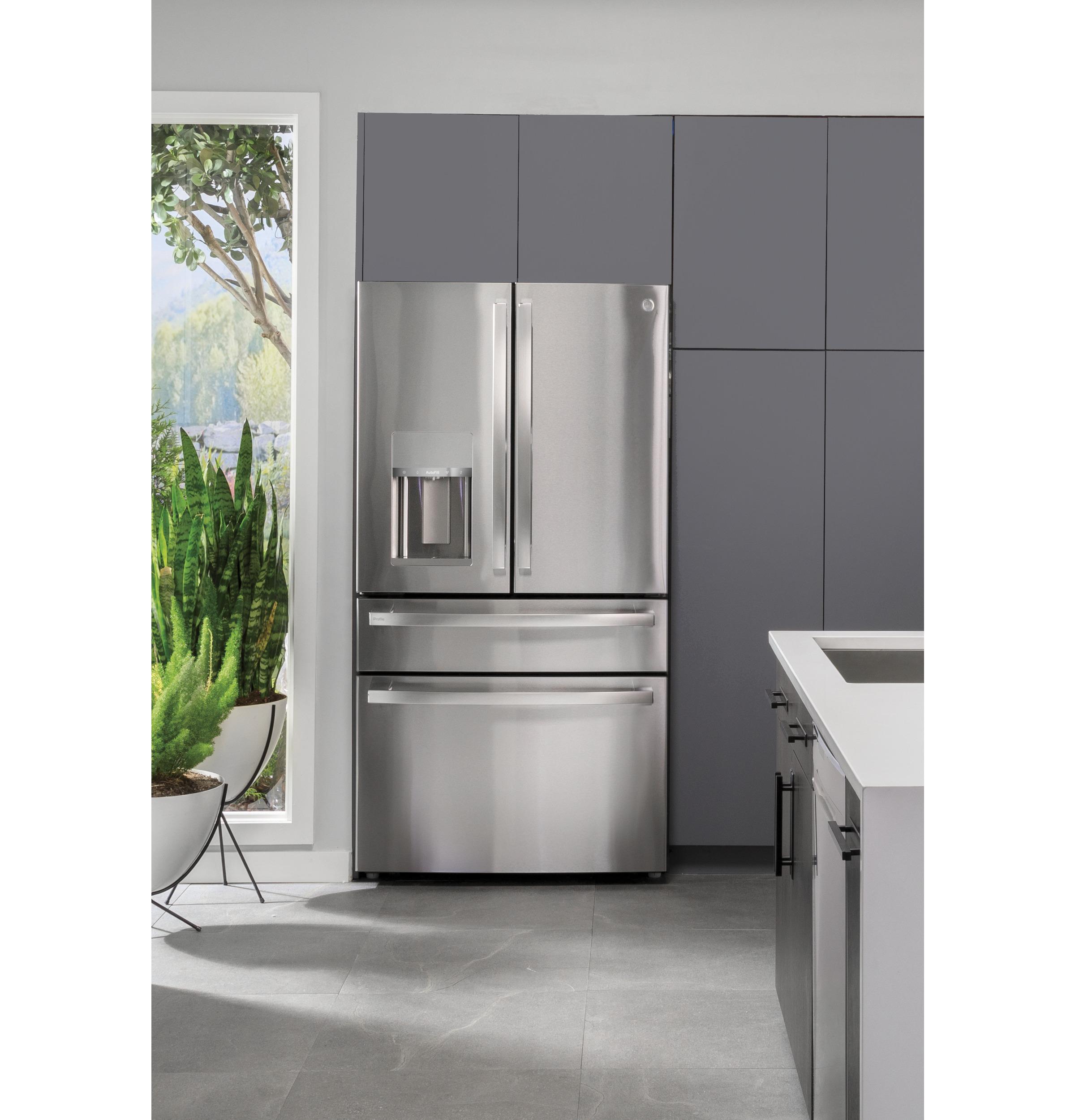 Ge Appliances PXD22BYPFS Ge Profile™ 22.4 Cu. Ft. Smart Counter-Depth Fingerprint Resistant 4-Door French-Door Refrigerator With Door In Door