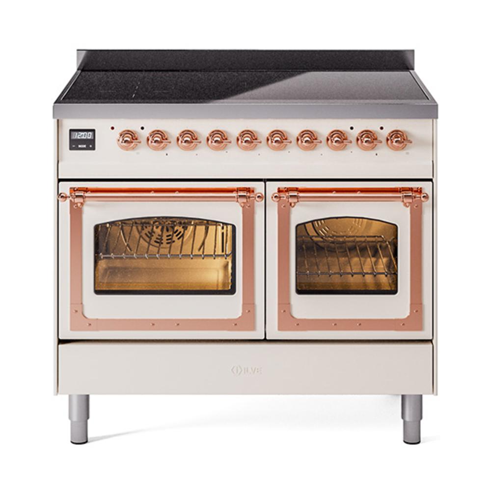 Ilve UNDI406NMPAWP Ilve Undi406Nmpawp Nostalgie Ii Noblesse 40" Induction Range (Triple Glass Door, Antique White, Copper)