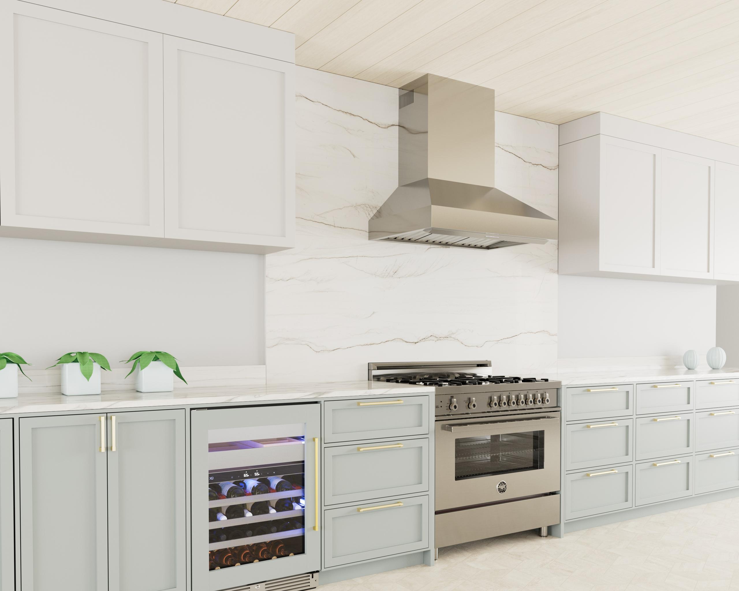 Xo Appliance XOVV236SC 36In Pro Wall Chimney Hood Ss Straight Lip 600/395 Cfm