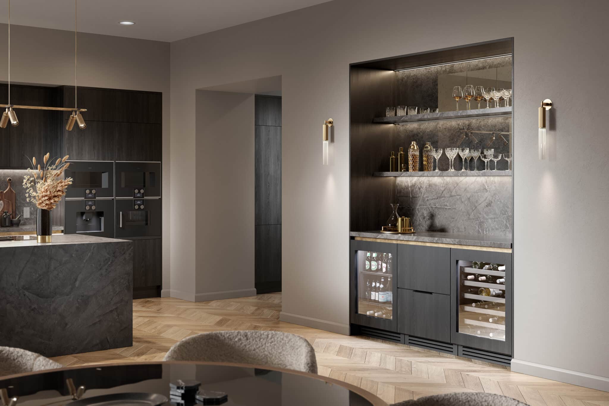 True Residential TUBADA24LGAS 24 Inch Stainless Glass Door Left Hinge Ada Height Undercounter Beverage Center