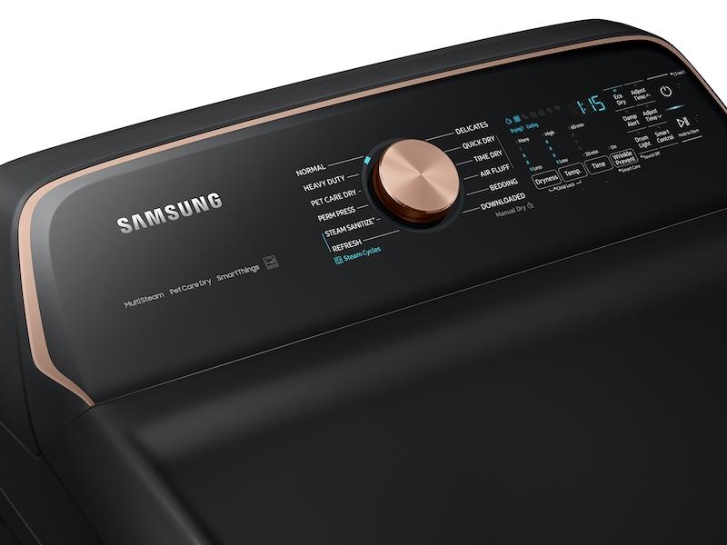 Samsung DVG54CG7550V 7.4 Cu. Ft. Smart Gas Dryer With Pet Care Dry And Steam Sanitize+ In Brushed Black