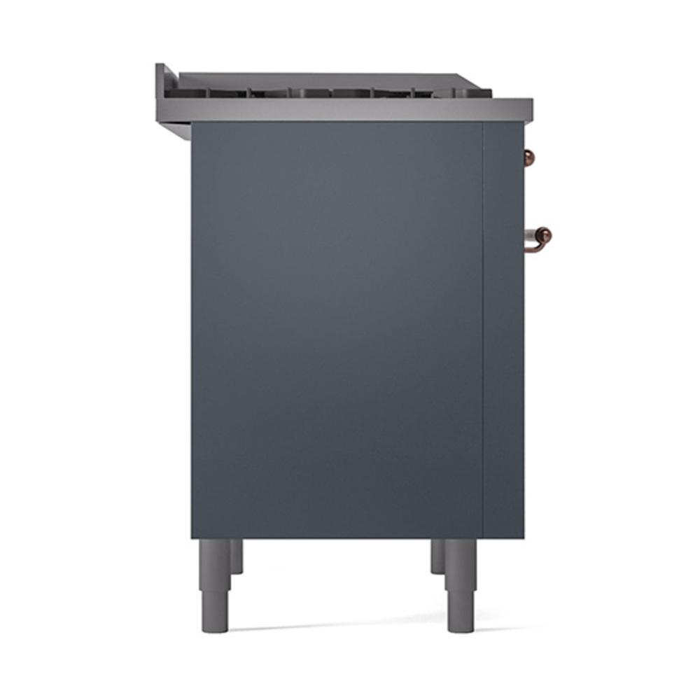 Ilve UN36FQNMPBGPLP Ilve Un36Fqnmpbgplp Nostalgie Ii Noblesse 36" Dual Fuel Range (Liquid Propane, Solid Door, Blue Grey, Copper)