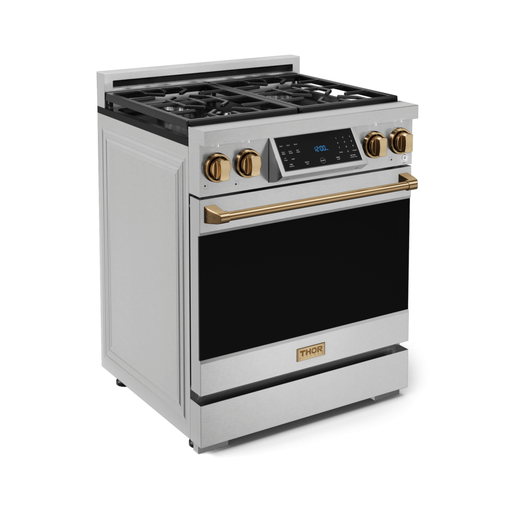 Thor Kitchen RSG30BRZ 30 Inch Professional Gas Range With Tilt Panel Touch Control In Stainless Steel/Bronze Gordon Ramsay Series - Rsg30-Brz