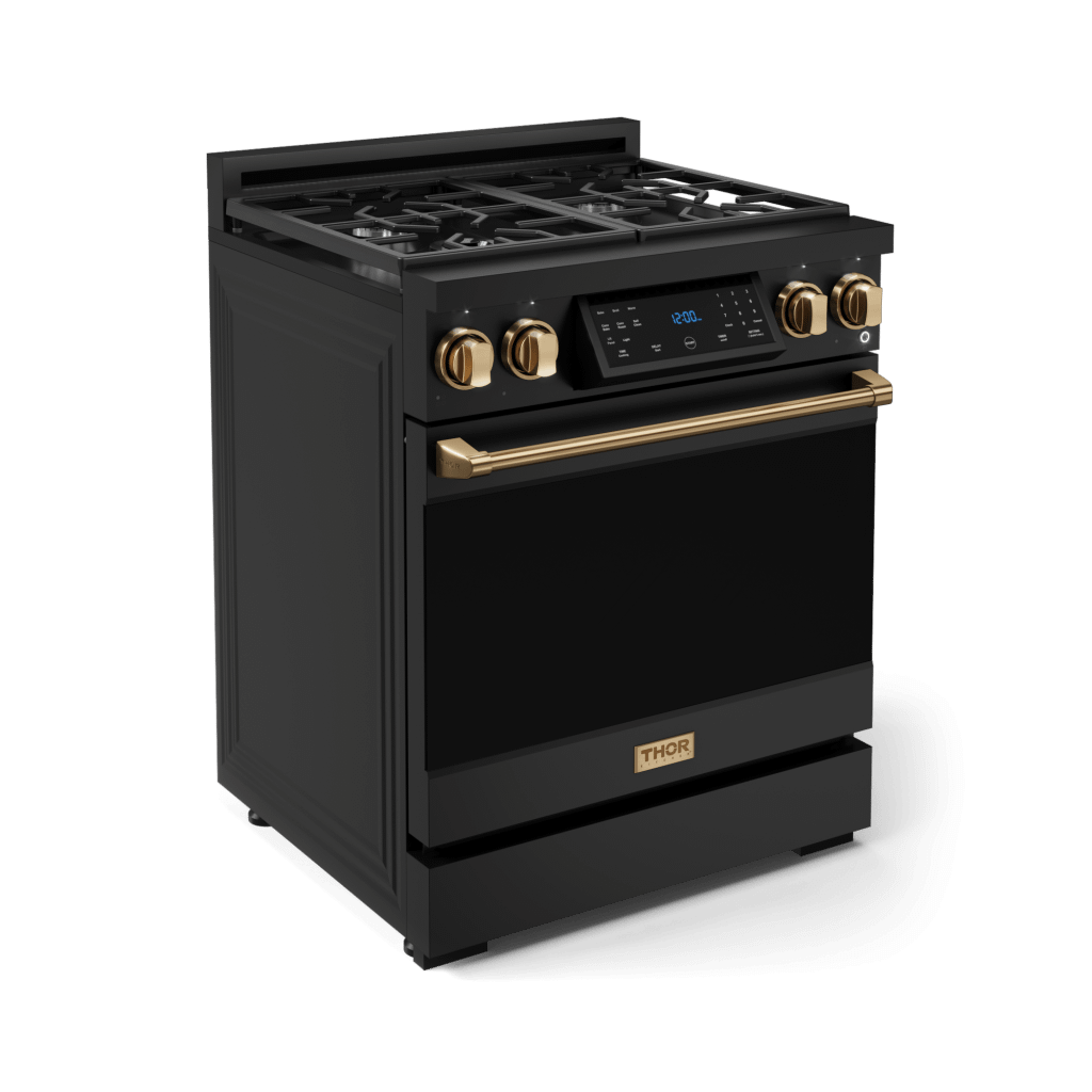 Thor Kitchen RSG30BBRZ 30 Inch Professional Gas Range With Tilt Panel Touch Control In Matte Black/Bronze Gordon Ramsay Series - Rsg30B-Brz