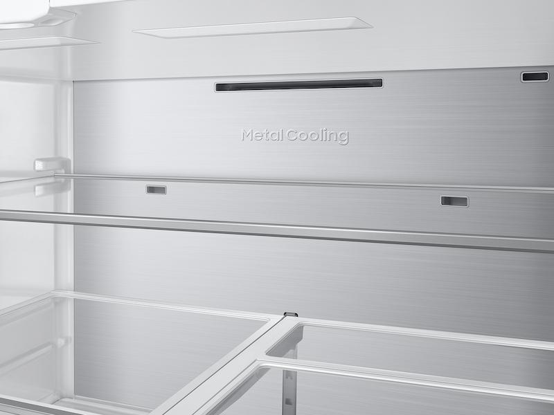 Samsung RF29BB8900QK Bespoke 4-Door French Door Refrigerator (29 Cu. Ft.) - In Charcoal Glass Top And Family Hub™ Panels With Stainless Steel Middle And Bottom Panels