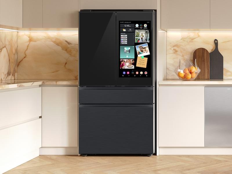 Samsung RF90F29AECE Bespoke 29 Cu. Ft. 4-Door French Door Refrigerator With Ai Family Hub™+ & Ai Vision Inside™ In Charcoal Glass And Black/Charcoal