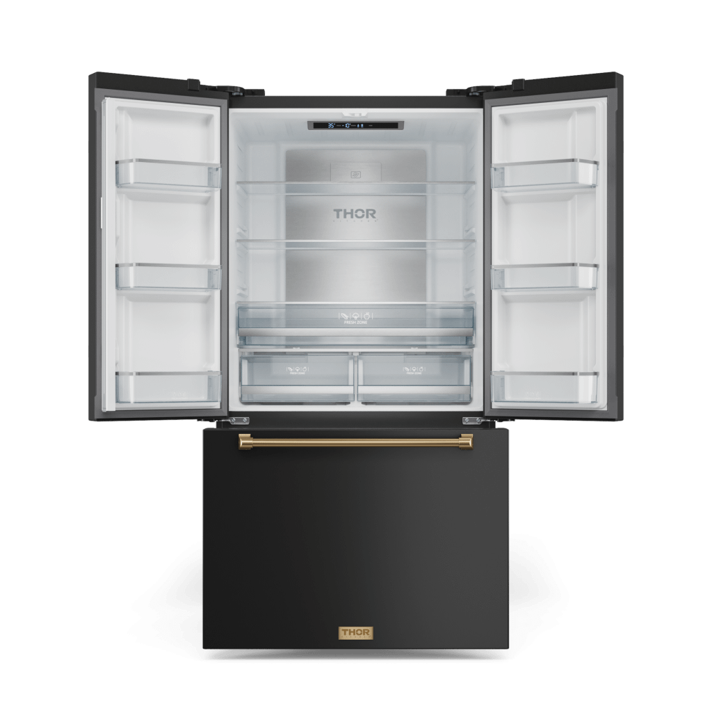 Thor Kitchen RF3621CTD00BRZ 36 Inch 20.3 Cu Ft French Door Counter Depth Refrigerator With Ice Maker In Black/Bronze Gordon Ramsay Series - Rf3621Ctd00-Brz