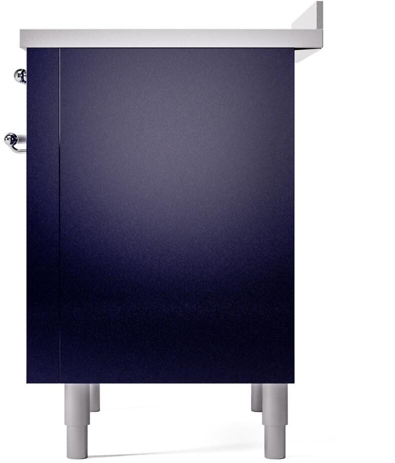 Ilve UPI366NMPMBC Nostalgie Ii 36 Inch Electric Freestanding Range In Blue With Chrome Trim