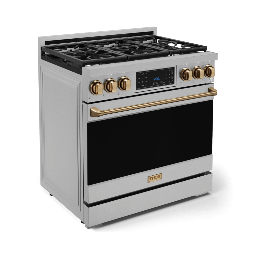 Thor Kitchen RSG36LPBRZ 36 Inch Professional Lp Range With Tilt Panel Touch Control In Stainless Steel/Bronze Gordon Ramsay Series - Rsg36Lp-Brz