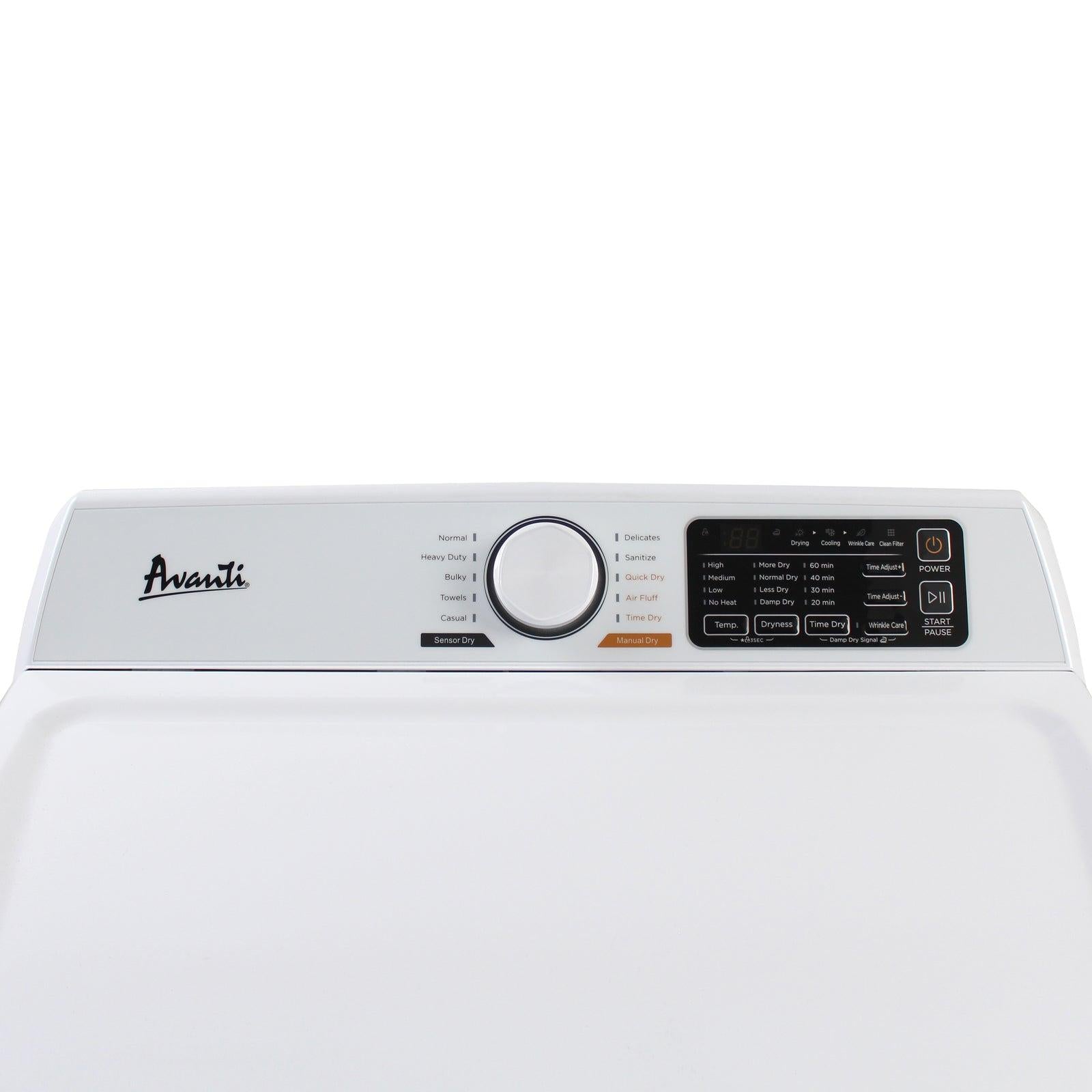 Avanti SED70D0W Avanti Front Load Electric Clothes Dryer, 7.0 Cu. Ft. Capacity - White / 7.0 Cu. Ft.
