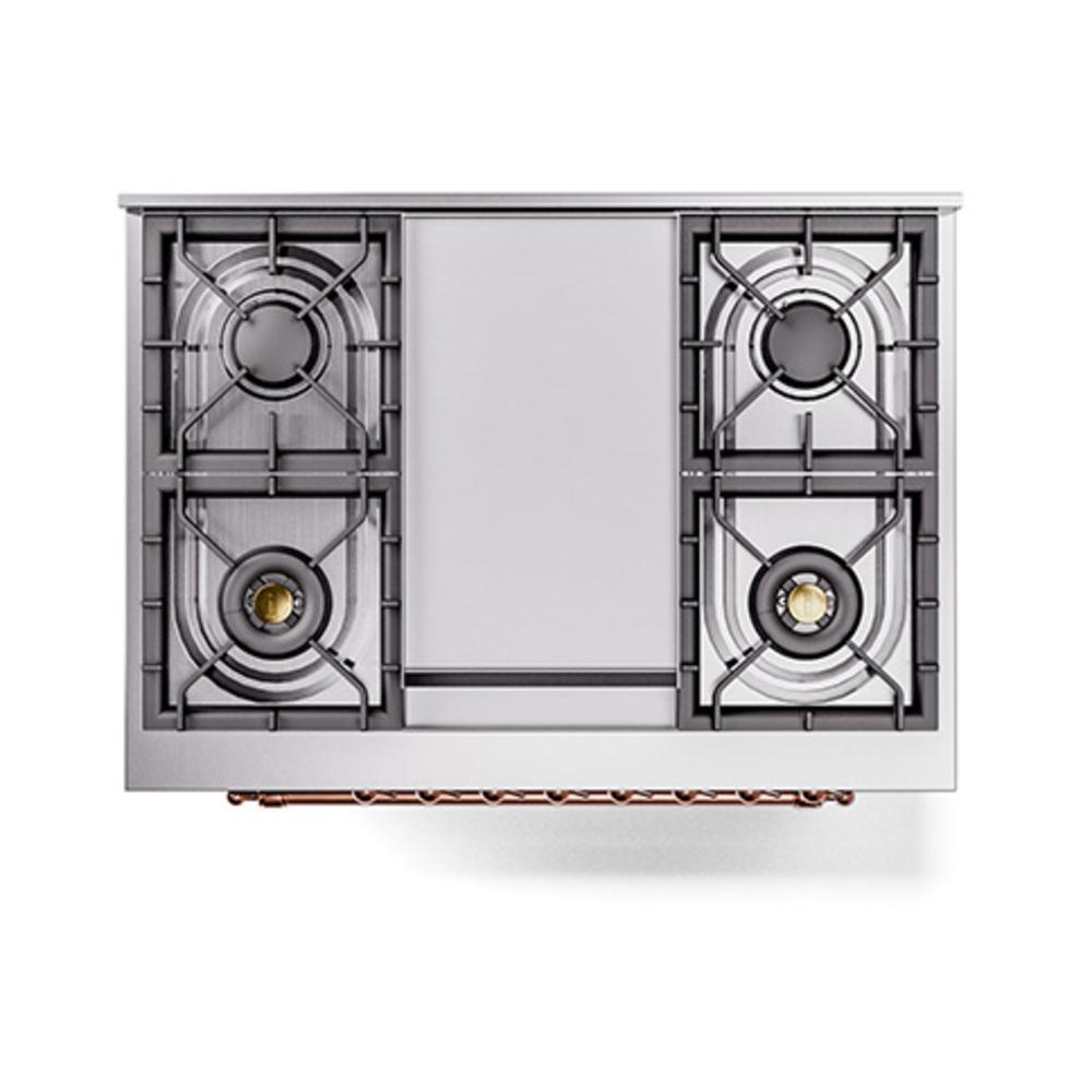 Ilve UN36FNMPMGP Ilve Un36Fnmpmgp Nostalgie Ii Noblesse 36" Dual Fuel Range (Natural Gas, Triple Glass Door, Graphite Matte, Copper)