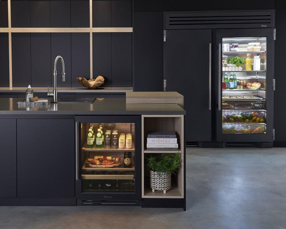 True Residential TBC24ROGC 24 Inch Overlay Glass Door Right Hinge Undercounter Beverage Center
