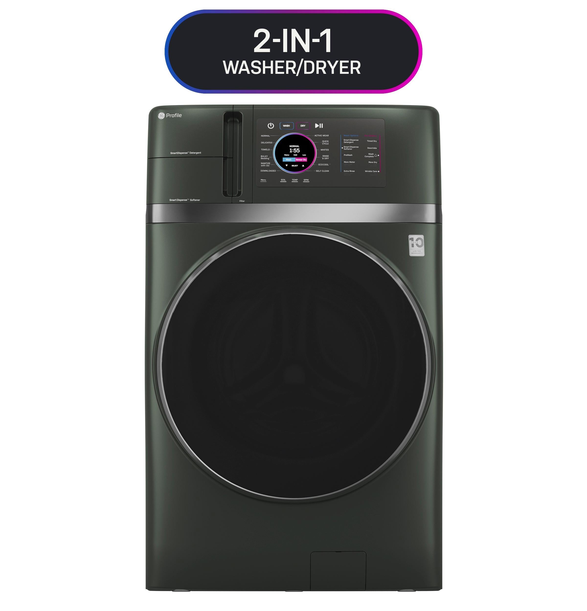 Ge Appliances PFQ97HSPVGN Ge Profile™ Energy Star® 4.8 Cu. Ft. Capacity Ultrafast Combo With Ventless Inverter Heat Pump Technology Washer/Dryer
