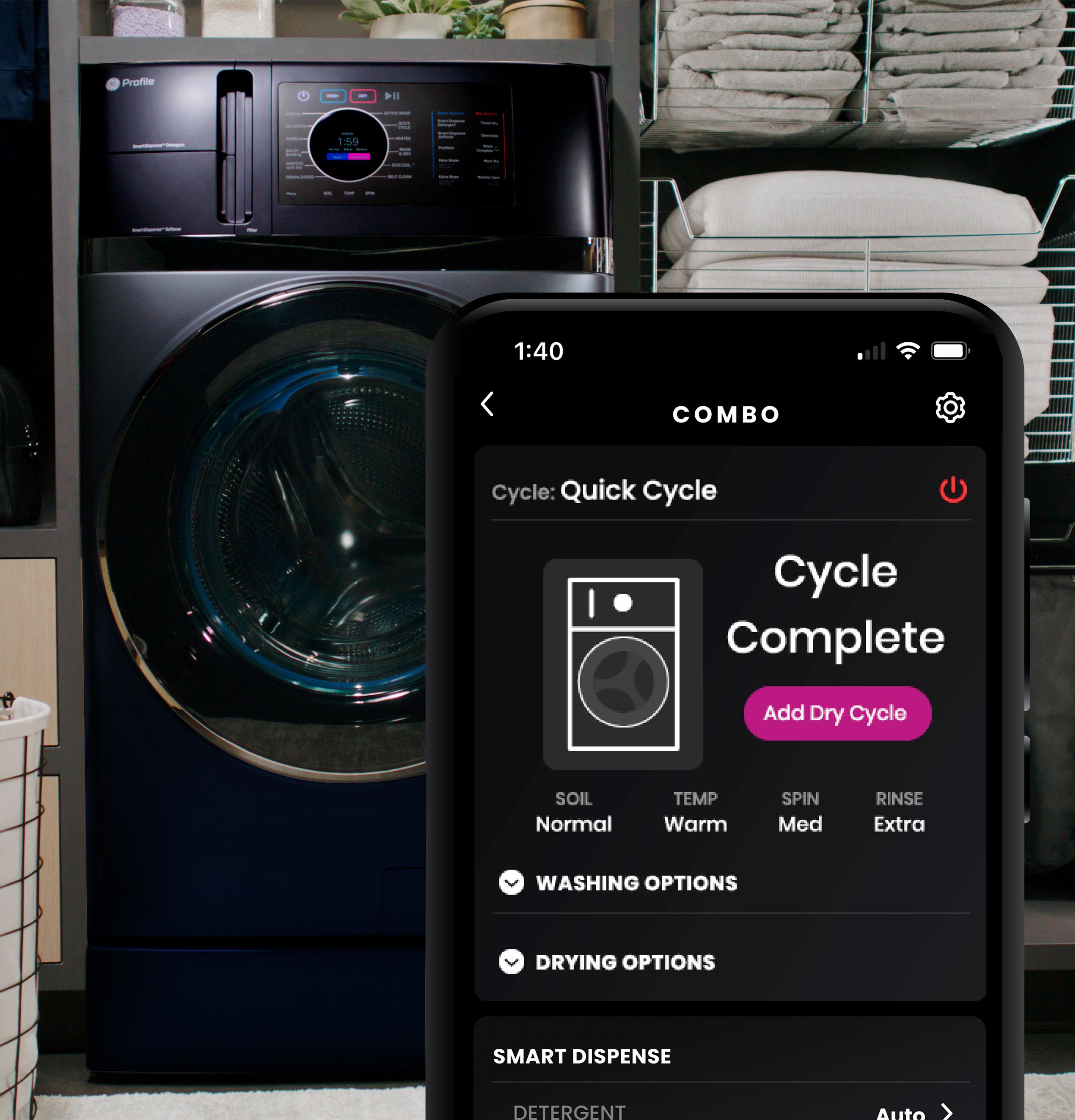 Ge Appliances PFQ97HSPVRS Ge Profile™ Energy Star® 4.8 Cu. Ft. Capacity Ultrafast Combo With Ventless Inverter Heat Pump Technology Washer/Dryer