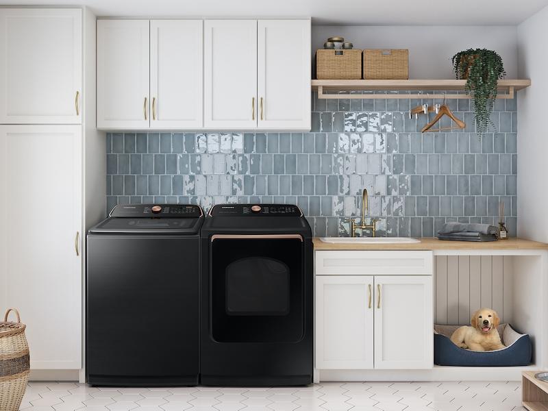 Samsung WA54CG7550AV 5.4 Cu. Ft. Extra-Large Capacity Smart Top Load Washer With Pet Care Solution And Auto Dispense System In Brushed Black