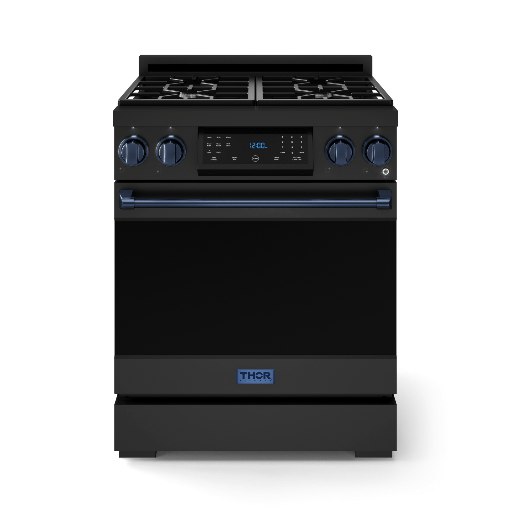 Thor Kitchen RSG30BLPBLU 30 Inch Professional Lp Range With Tilt Panel Touch Control In Matte Black/Blue Gordon Ramsay Series - Rsg30Blp-Blu