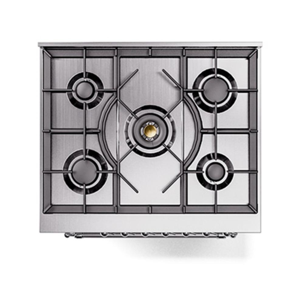 Ilve UN30QNMPRAC Ilve Un30Qnmprac Nostalgie Ii Noblesse 30" Dual Fuel Range (Natural Gas, Solid Door, Ral, Chrome)