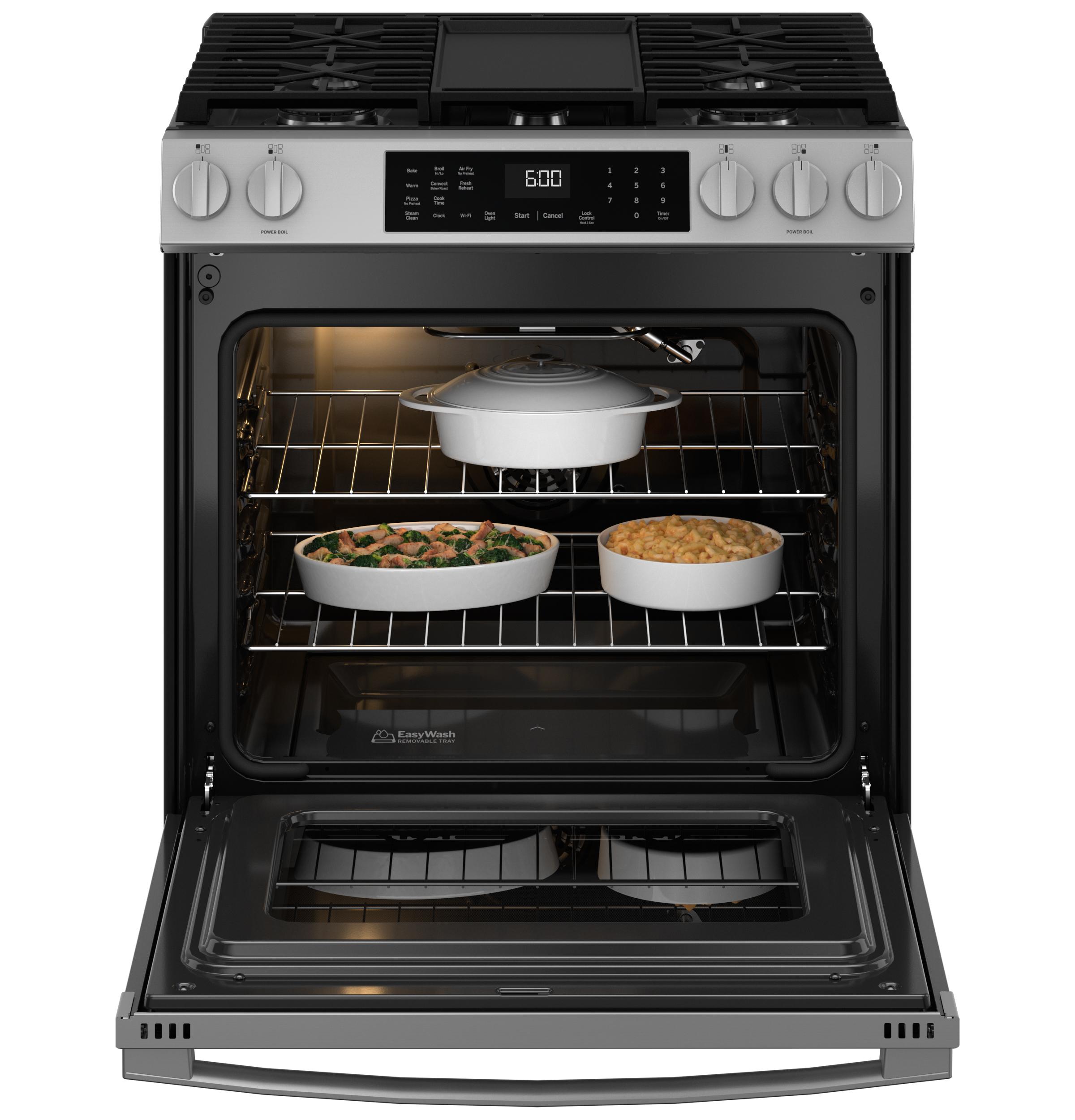 Ge Appliances GGS600AVFS Ge® 30" Slide-In Front-Control Convection Gas Range With No Preheat Air Fry And Easywash™ Oven Tray