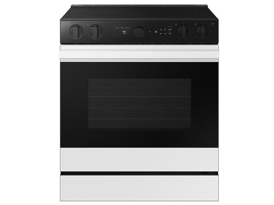 Samsung NSE6DB850212 Bespoke 6.3 Cu. Ft. Smart Slide-In Energy Star® Certified Electric Range With Air Fry In White Glass