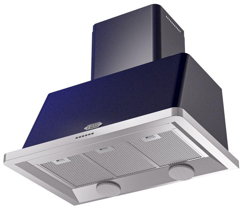 Ilve UAM90MB Majestic 36 Inch Blue Wall Mount Range Hood