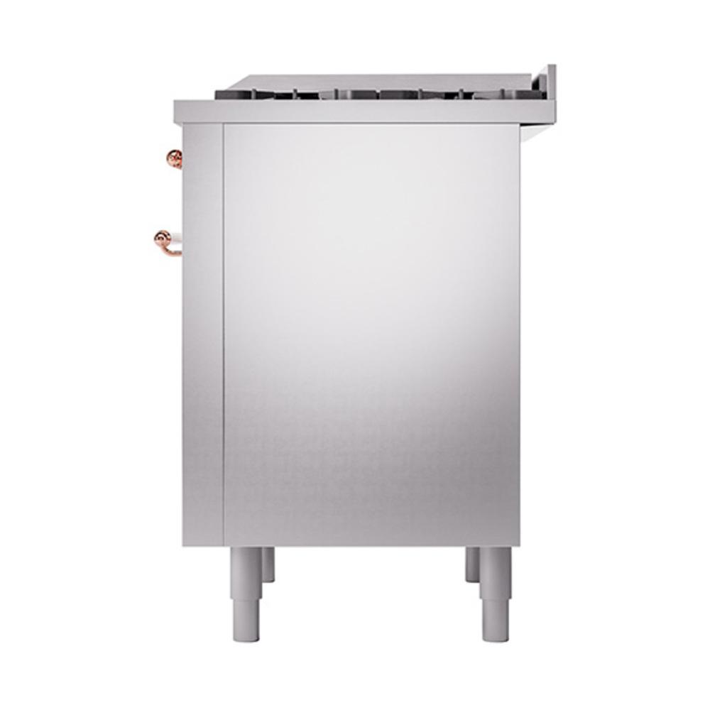 Ilve UN36FQNMPSSP Ilve Un36Fqnmpssp Nostalgie Ii Noblesse 36" Dual Fuel Range (Natural Gas, Solid Door, Stainless Steel, Copper)