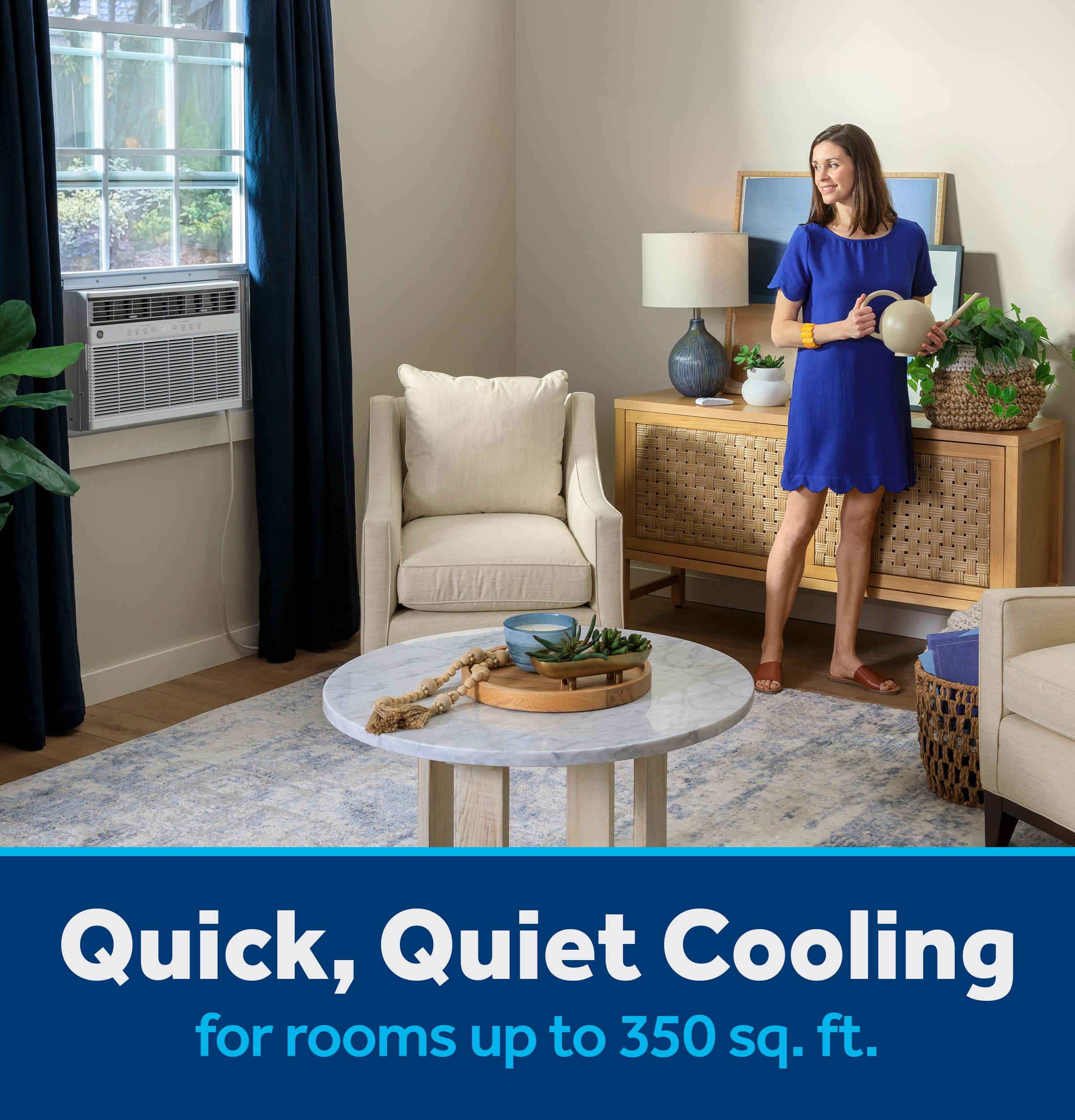 Ge Appliances AWGP08WWF Ge® 8,000 Btu Smart Heat/Cool With Heat Pump Electronic Window Air Conditioner For Medium Rooms Up To 350 Sq. Ft.