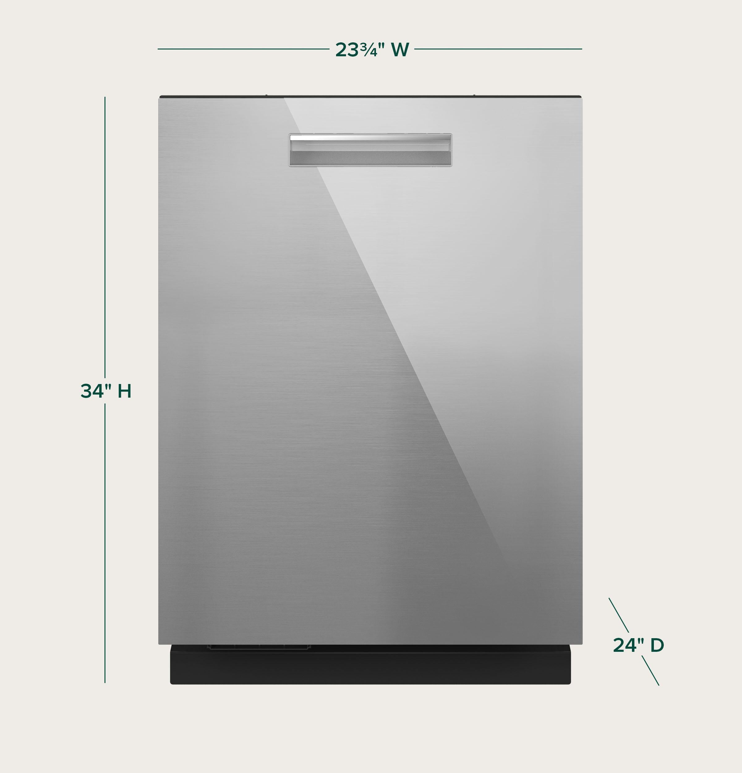 Cafe CDP888M5VS5 Café™ Customfit Energy Star Stainless Interior Smart Dishwasher With Ultra Wash Top Rack And Dual Convection Ultra Dry, Led Lights, 39 Dba In Platinum Glass