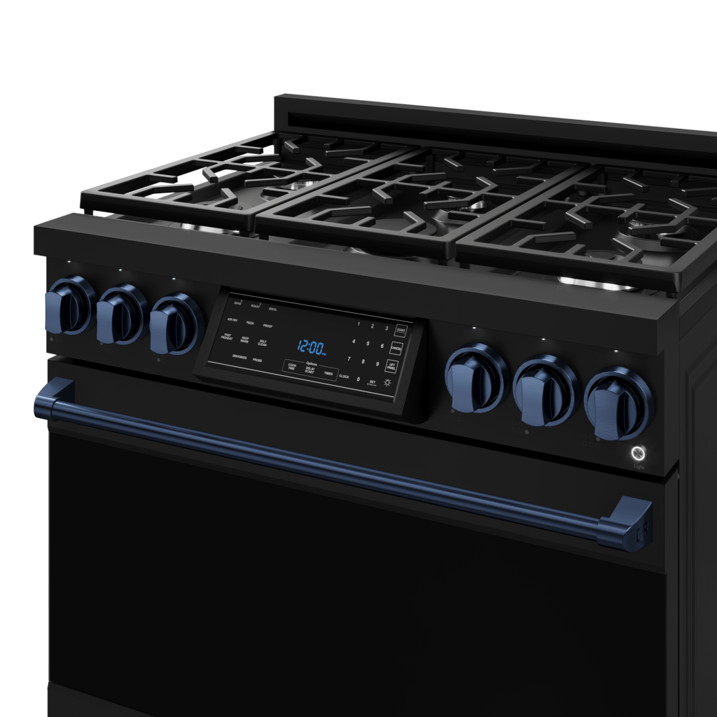 Thor Kitchen RSG36BBLU 36 Inch Professional Gas Range With Tilt Panel Touch Control In Stainless Black/Blue Gordon Ramsay Series - Rsg36B-Blu