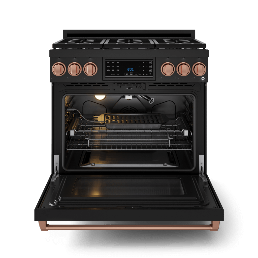 Thor Kitchen RSG36BLPRSG 36 Inch Professional Lp Range With Tilt Panel Touch Control In Black/Rose Gold Gordon Ramsay Series - Rsg36Blp-Rsg