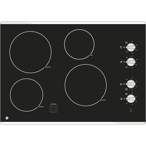 Ge Appliances JP3030SWSS Ge® 30" Built-In Knob Control Electric Cooktop