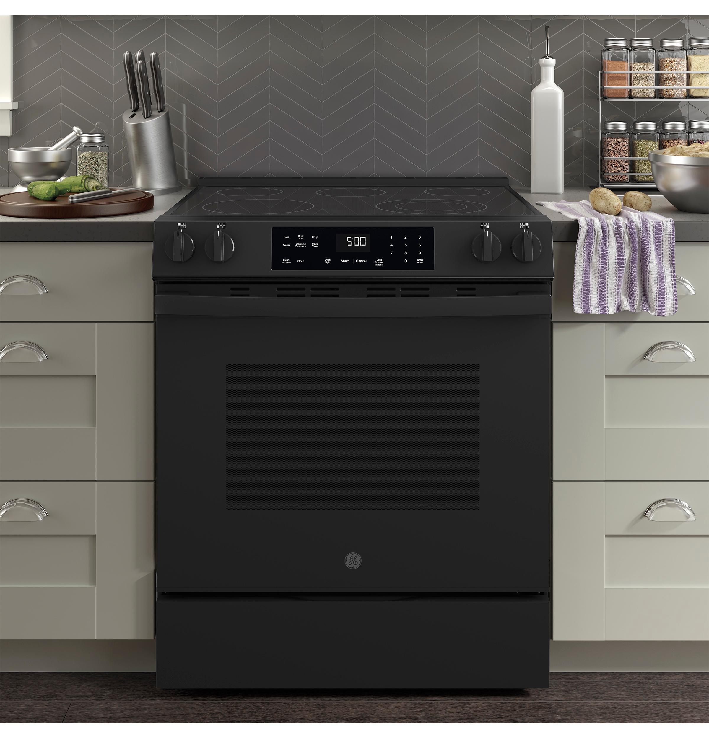 Ge Appliances GRS500PVBB Ge® Energy Star® 30" Slide-In Electric Range With Crisp Mode