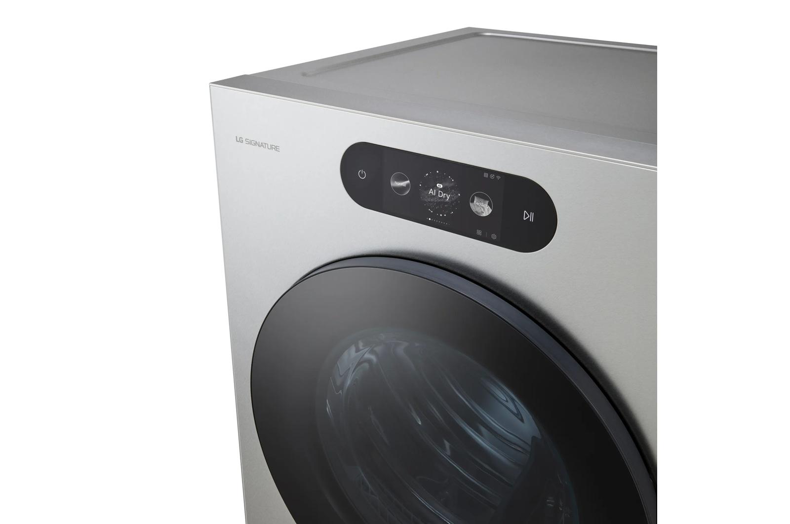 Lg DLEX9900S Lg Signature 9.0 Cu. Ft. Mega Capacity Smart Front Load Electric Dryer With Built-In Intelligence, Turbosteam® And Touch Lcd Control