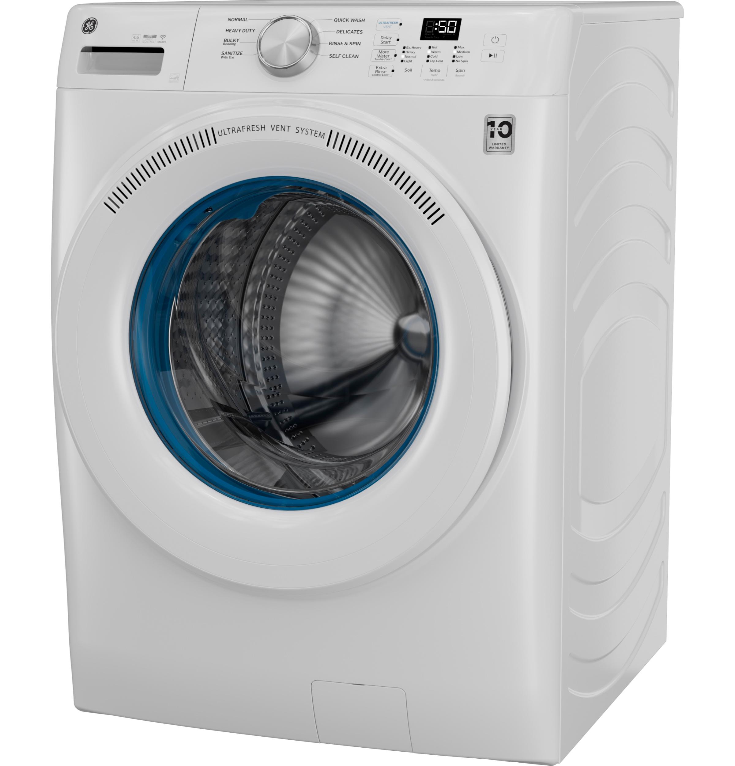 Ge Appliances GFW350SSYWW Ge® Energy Star® 4.6 Cu. Ft. Capacity Smart Front Load Washer With Ultrafresh Vent System With Odorblock™