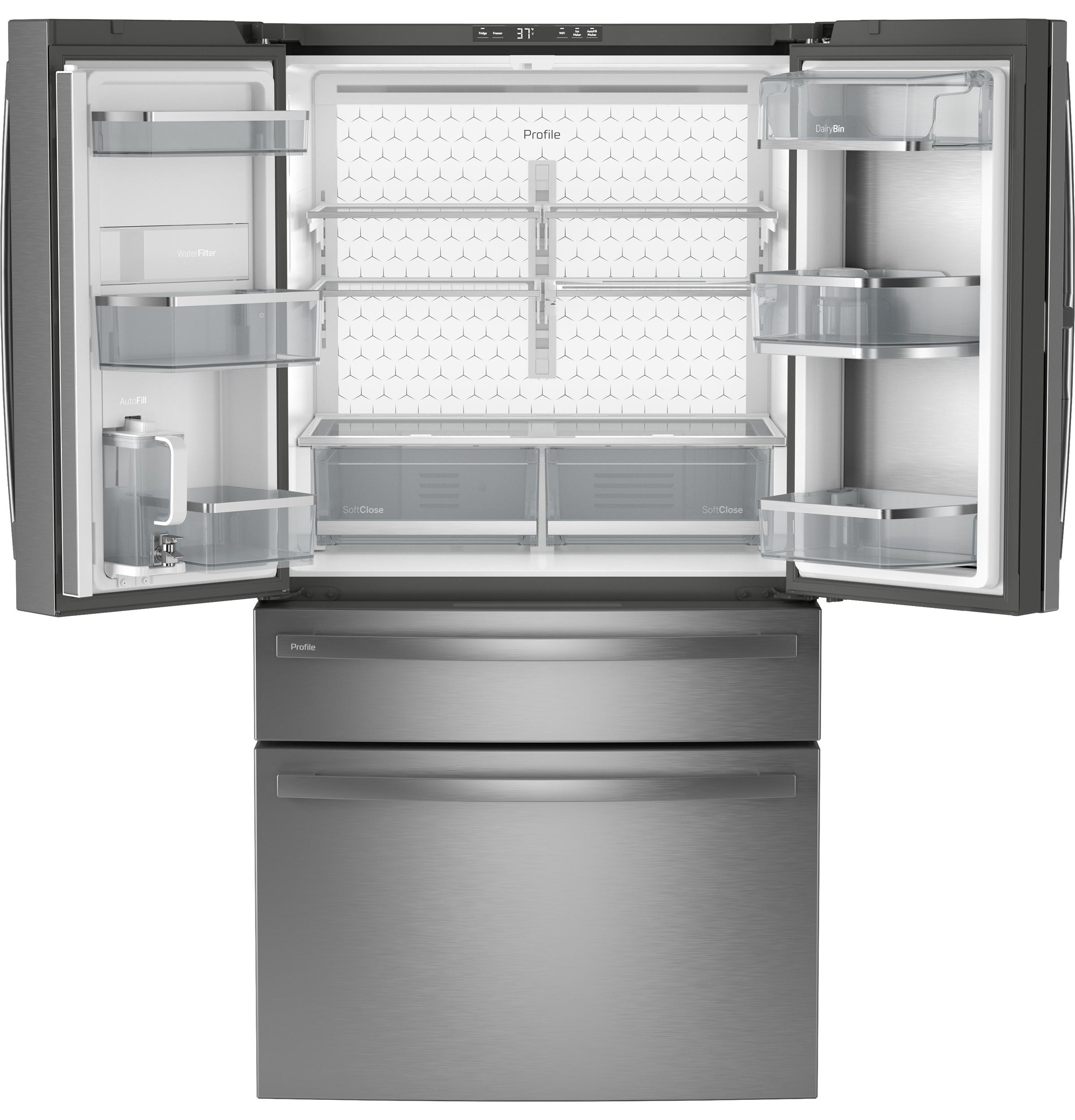 Ge Appliances PJD23BYWFS Ge Profile™ Energy Star® 23.3 Cu. Ft. Smart Counter-Depth Fingerprint Resistant 4-Door French-Door Refrigerator With Door In Door