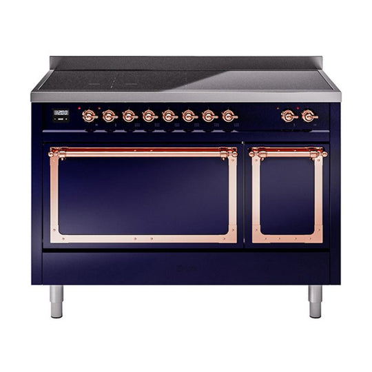 Ilve UNI486QNMPMBP Ilve Uni486Qnmpmbp Nostalgie Ii Noblesse 48" Induction Range (Solid Door, Midnight Blue, Copper)