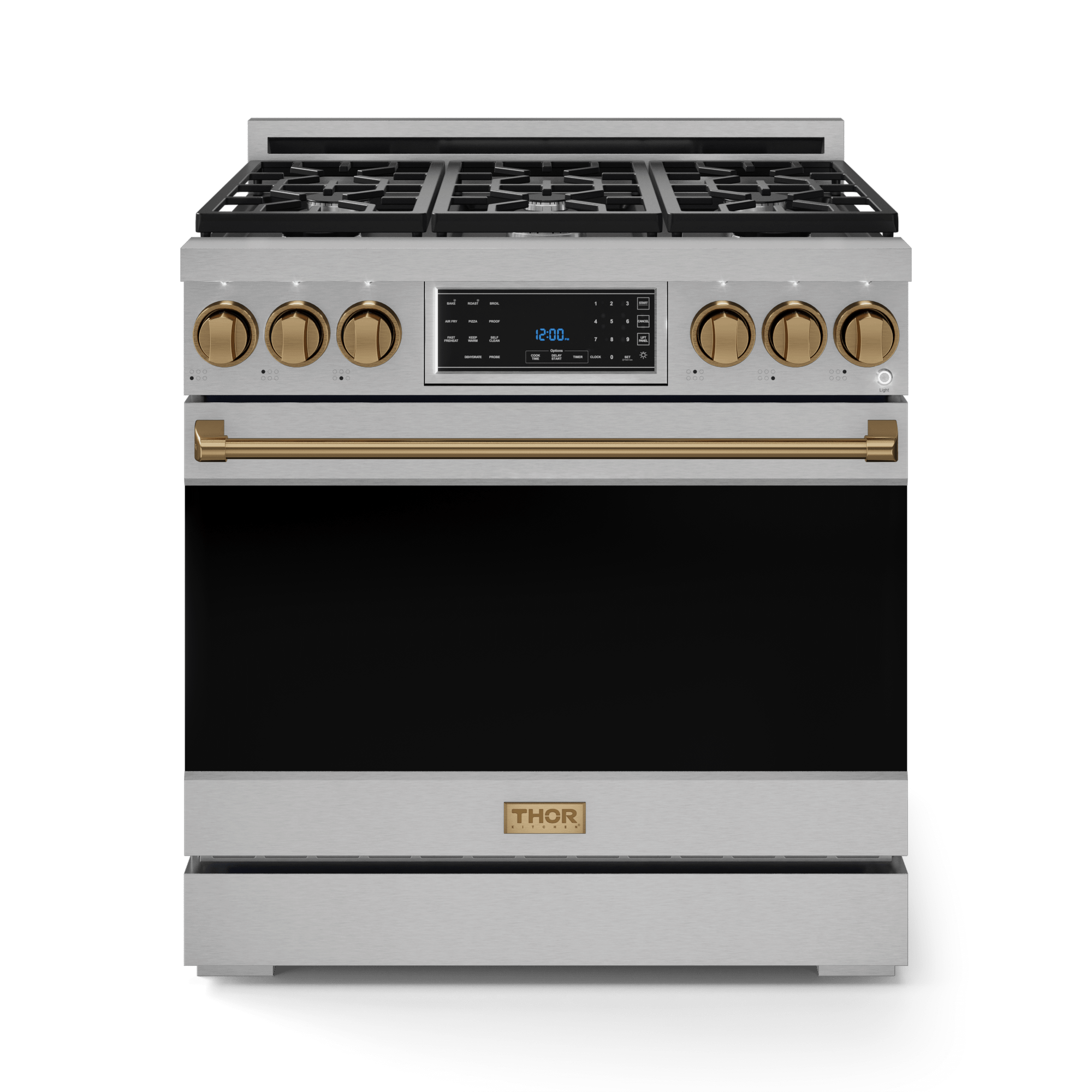 Thor Kitchen RSG36LPBRZ 36 Inch Professional Lp Range With Tilt Panel Touch Control In Stainless Steel/Bronze Gordon Ramsay Series - Rsg36Lp-Brz