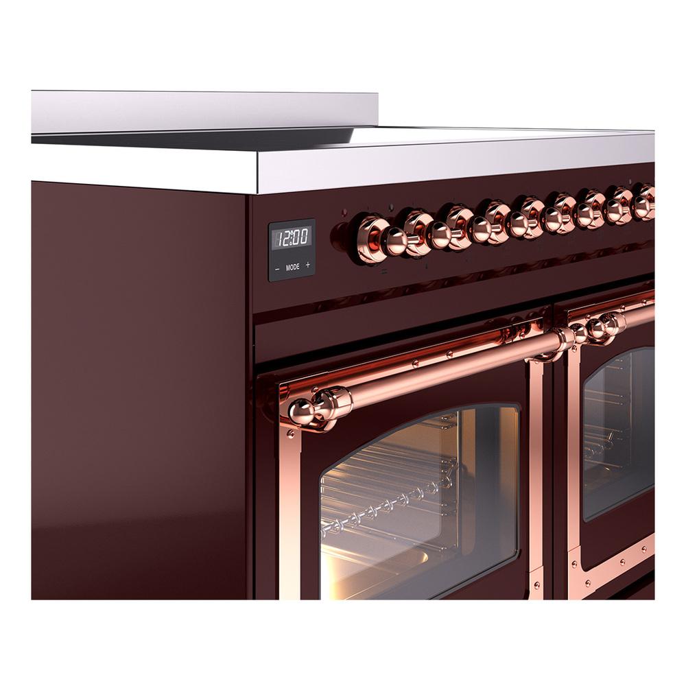 Ilve UNDI406NMPBUP Ilve Undi406Nmpbup Nostalgie Ii Noblesse 40" Induction Range (Triple Glass Door, Burgundy, Copper)
