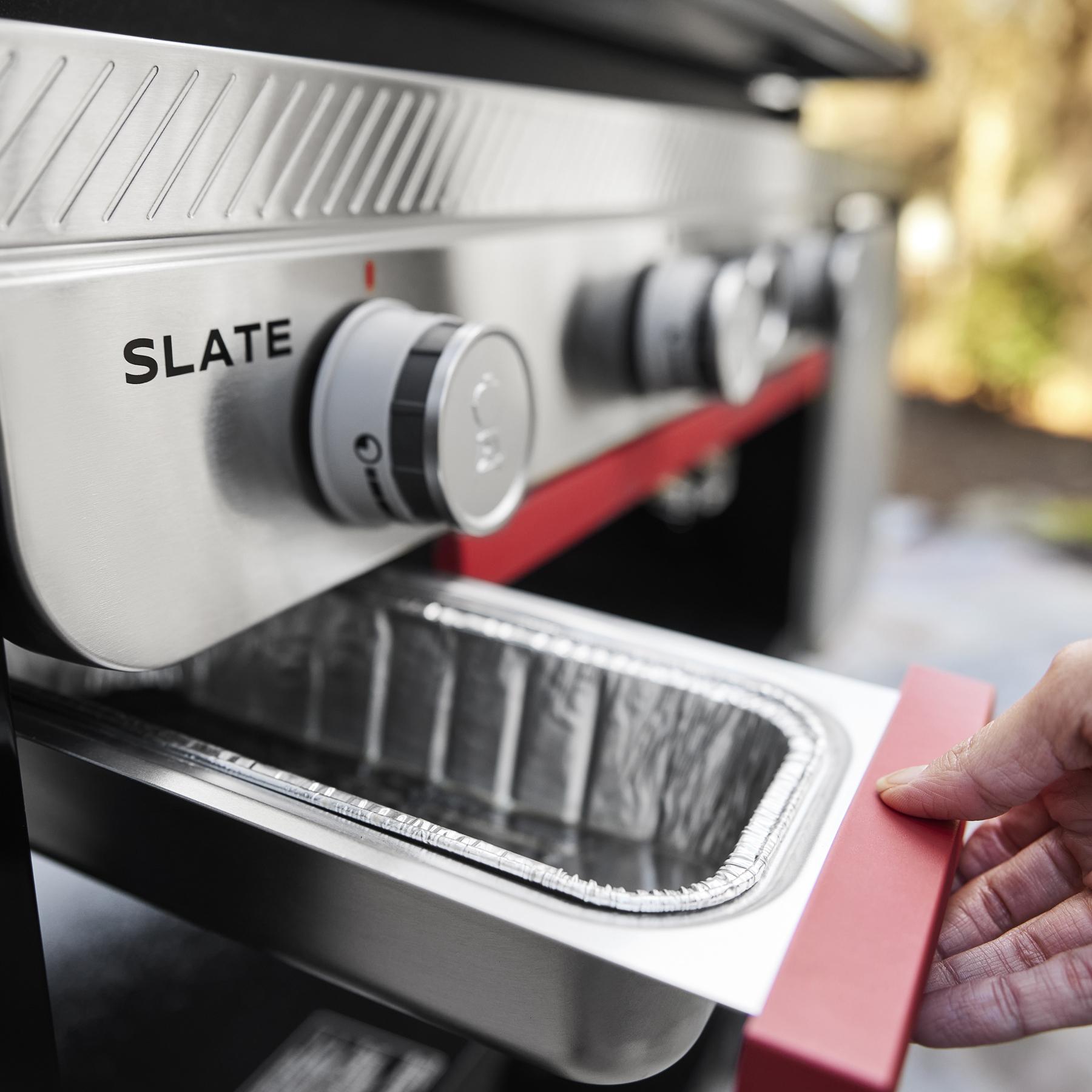 Weber 1500420 Slate™ 30" Rust-Resistant Griddle With Extendable Side Table (Natural Gas) - Black