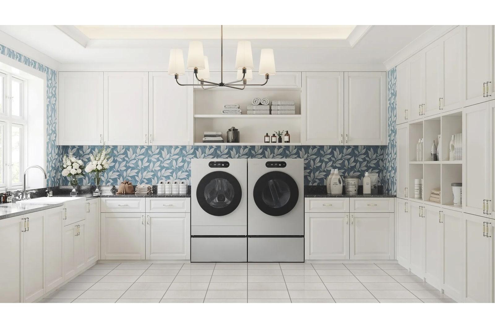 Lg DLEX9900S Lg Signature 9.0 Cu. Ft. Mega Capacity Smart Front Load Electric Dryer With Built-In Intelligence, Turbosteam® And Touch Lcd Control