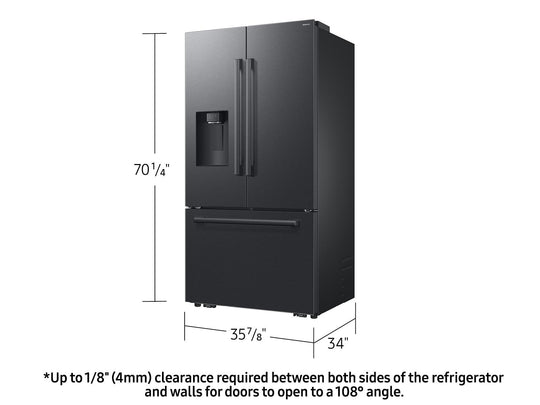 Samsung RF70H30GEE Bespoke Ai 3-Door French Door Zero Clearance Fit Sphere Ice™ 29 Cu. Ft.