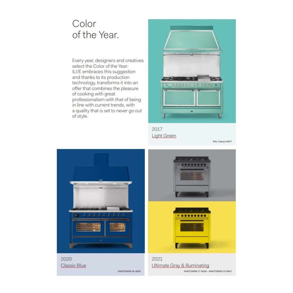 Ilve UN60FNMPRAG Ilve Un60Fnmprag Nostalgie Ii Noblesse 60" Dual Fuel Range (9 Sealed Burners + Griddle, Natural Gas, Triple Glass Door, Ral, Brass)