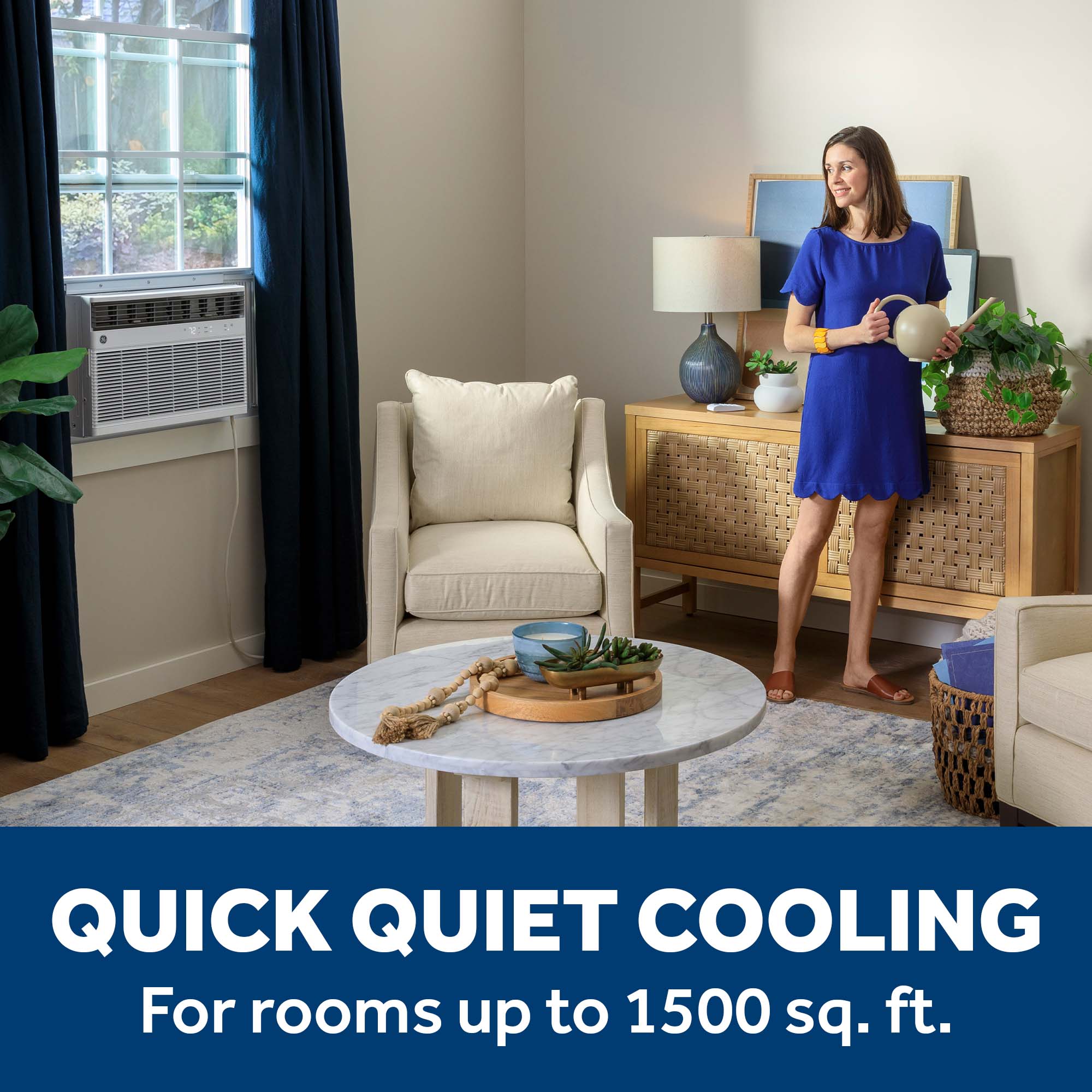 Ge Appliances AWGH24WWF Ge® 24,000 Btu Smart Heat/Cool Electronic Window Air Conditioner For Extra-Large Rooms Up To 1,500 Sq. Ft.