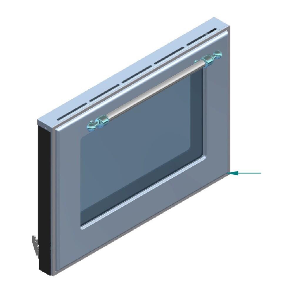 Ilve EG9626003000220 Ilve Parts Eg9626003000220 Complete Triple Glass Door Kit For Uov 76 E3 Door (White, Copper Trim)