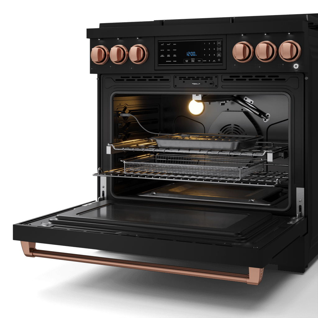 Thor Kitchen RSG36BLPRSG 36 Inch Professional Lp Range With Tilt Panel Touch Control In Black/Rose Gold Gordon Ramsay Series - Rsg36Blp-Rsg